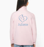 Kinderfleecevest met paardenlijntekening + naam